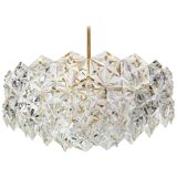 Kinkeldey chandelier in gilded brass and crystal glass, Germany, 1970s