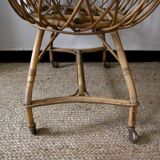 Vintage rattan cradle