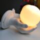 Pair of white ceramic wall lights from the 1970s.