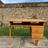 Vintage 1950s desk in light oak