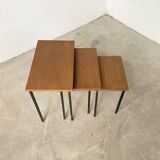 Modernist teak nesting tables from the 50s