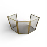 Five-panel golden metal fireplace screen from the 19th century.