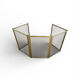 Five-panel golden metal fireplace screen from the 19th century.