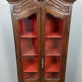Provençal Louis XV style bookcase in solid stained wood circa 1930
