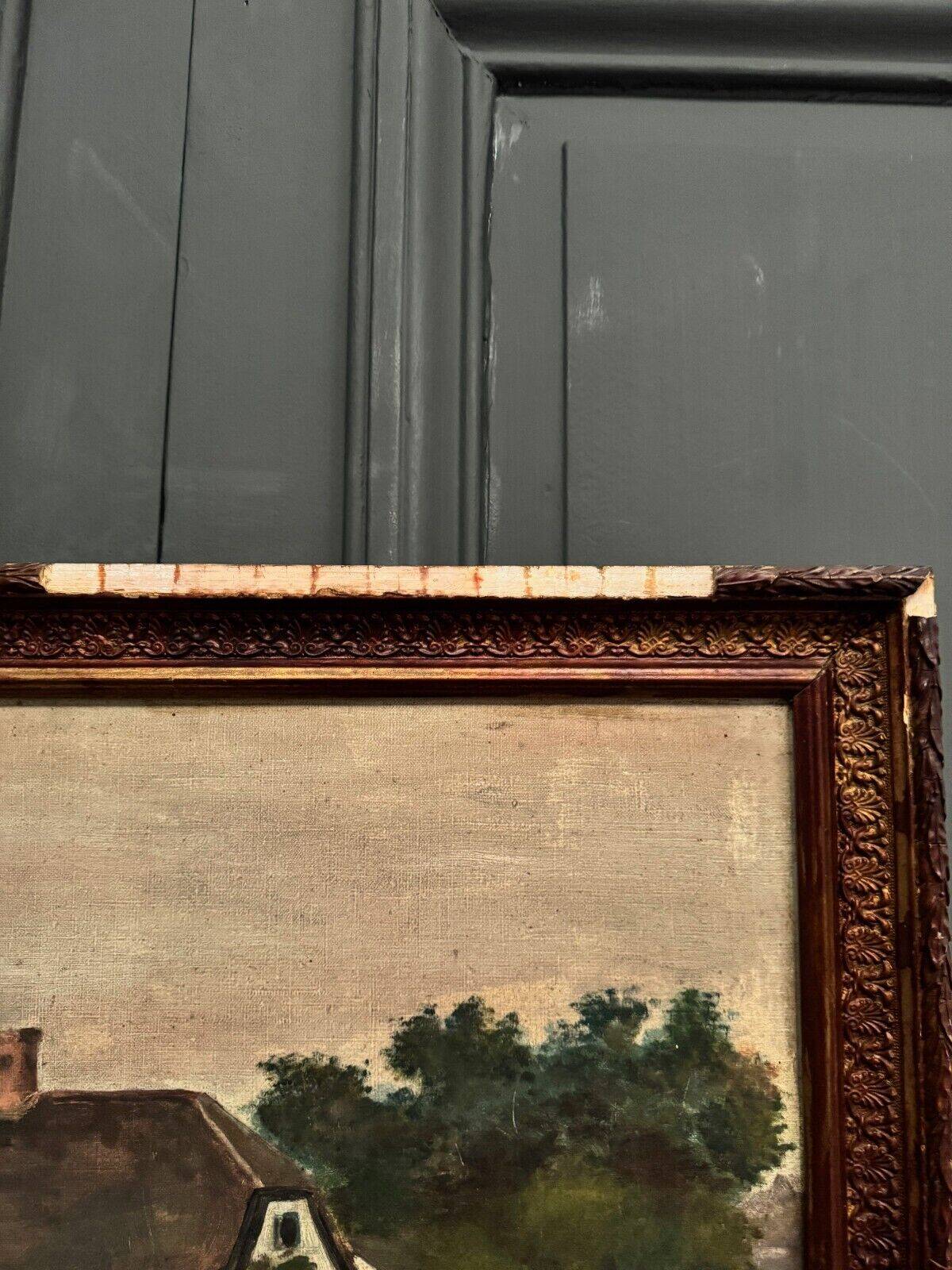 Oil on canvas early 20th century by Fernande Prudhomme 1910 landscape of North Denain