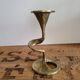 Art Deco bronze snake candle holder