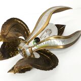 Brutalist wall lamp of a stylized flower attributed to Richard and Isabelle Faure