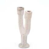 Moroccan candle holder in carved stone, 1970s