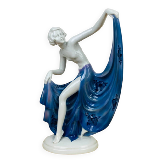 Art Deco dancer sculpture by Fasold & Stauch, German porcelain.