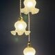 Vintage triple tulip pendant light in white glass