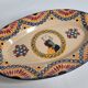 Oval dish in vintage Quimper Henriot earthenware, signed, traditional Breton decor, 29 cm