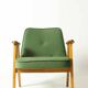 Fauteuil Vintage 366 de J. Chierowski Fauteuil Bois Clair Herbe Verte Scandinave
