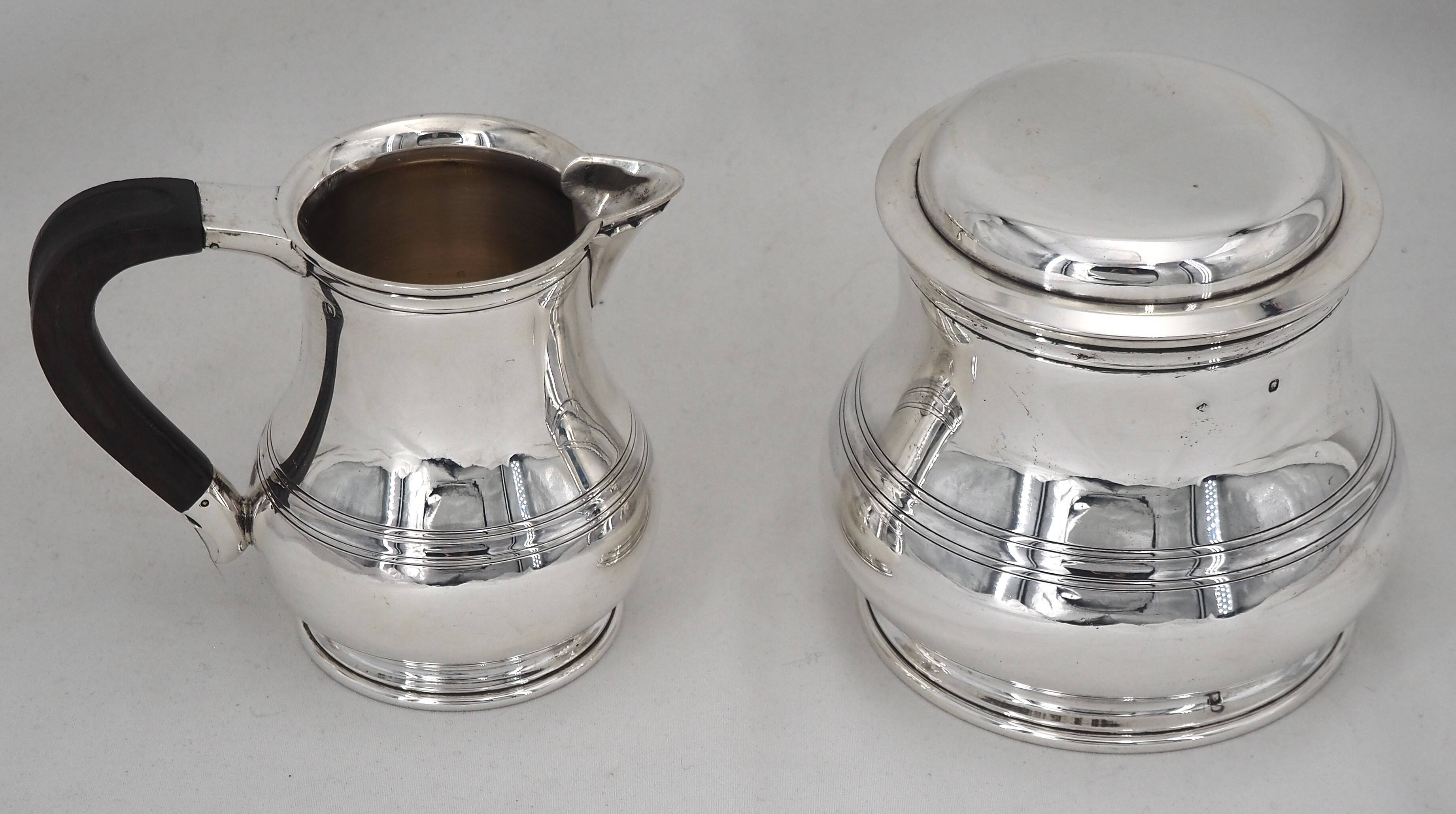 Puiforcat, tea and coffee service, 4 pieces, solid silver Minerva, excellent condition.