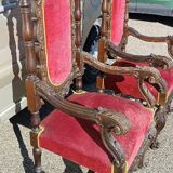 Pair of antique armchairs, carved in walnut