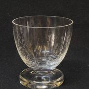 6 Verres A Liqueur / Digestif En Cristal Gravé Craquelé Craquelures