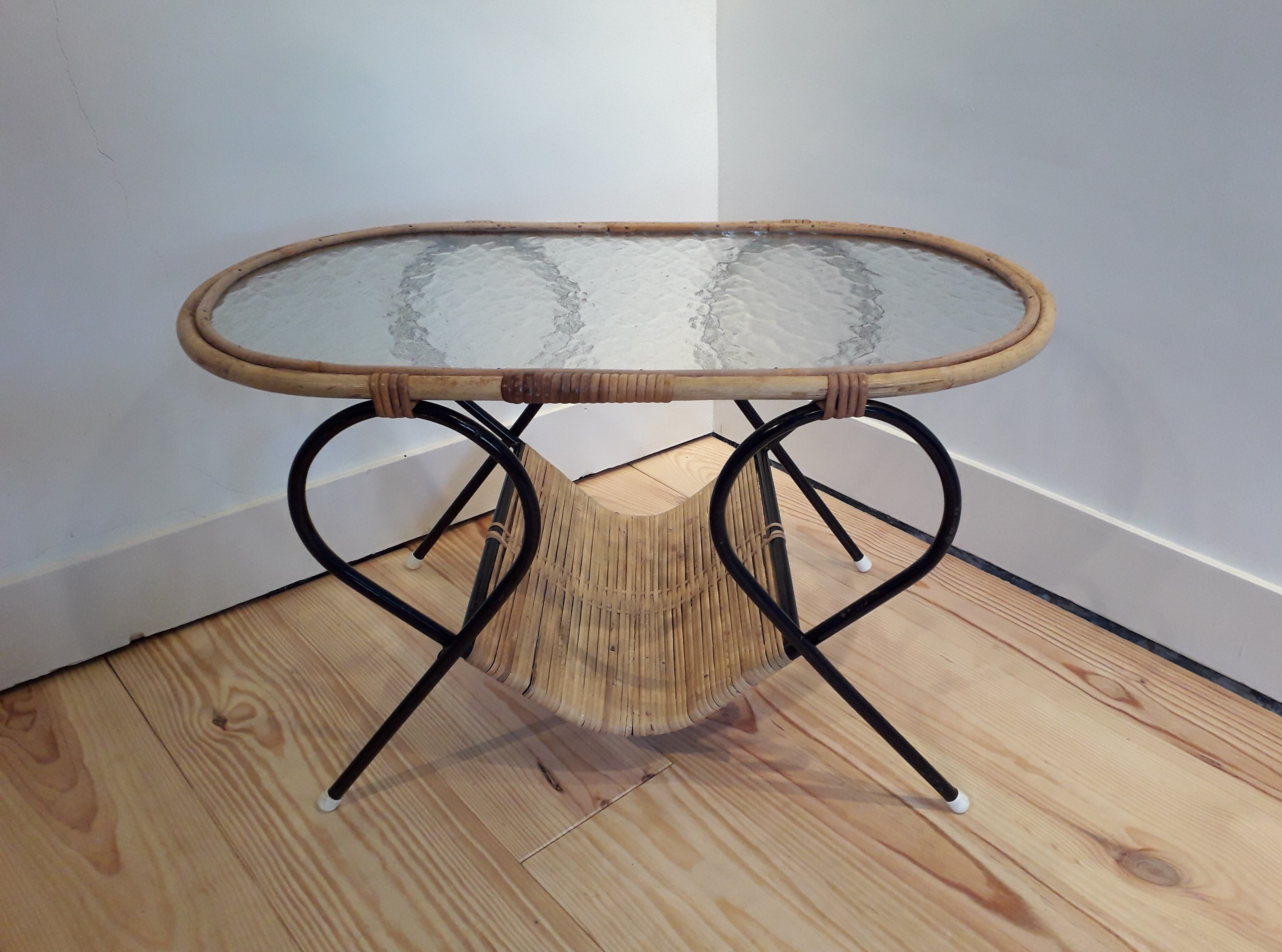 Table basse rotin