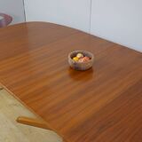 Baumann oval teak table with extensions