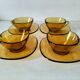 4 cups and saucers VERECO amber