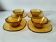 4 cups and saucers VERECO amber