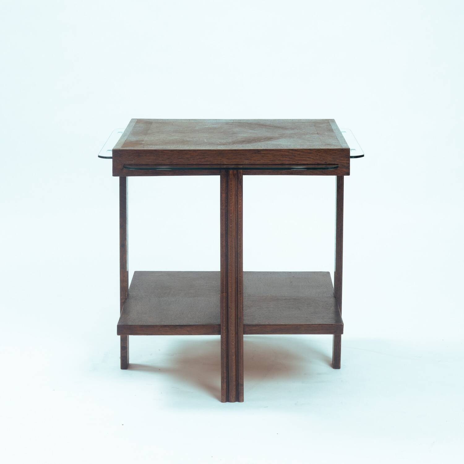 Art deco sidetable with glass tops, 1930s