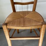 Straw and wood farm chair