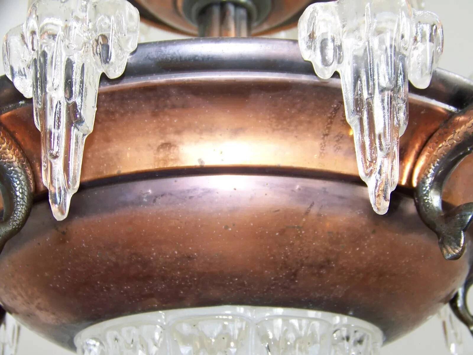 Art Deco chandelier signed Ezan, France