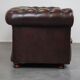 Dark-flamed english chesterfield 2.5-seater sofa/button seat