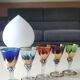 Lot 5 Glasses Digestif/Liqueur. Flamed decoration. Murano 1950