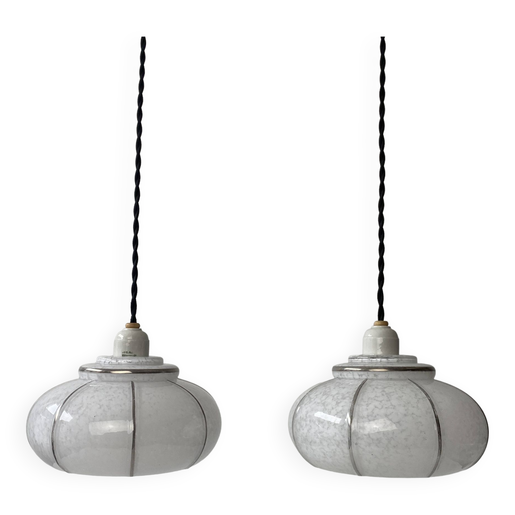 Pair of old art-deco pendants