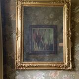 Antique gold patterned mirror