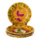 Set of 5 slipware plates, Digoin Sarreguemines, Fruits model, 1970.