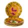 Set of 5 slipware plates, Digoin Sarreguemines, Fruits model, 1970.