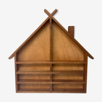 Wooden house shelf