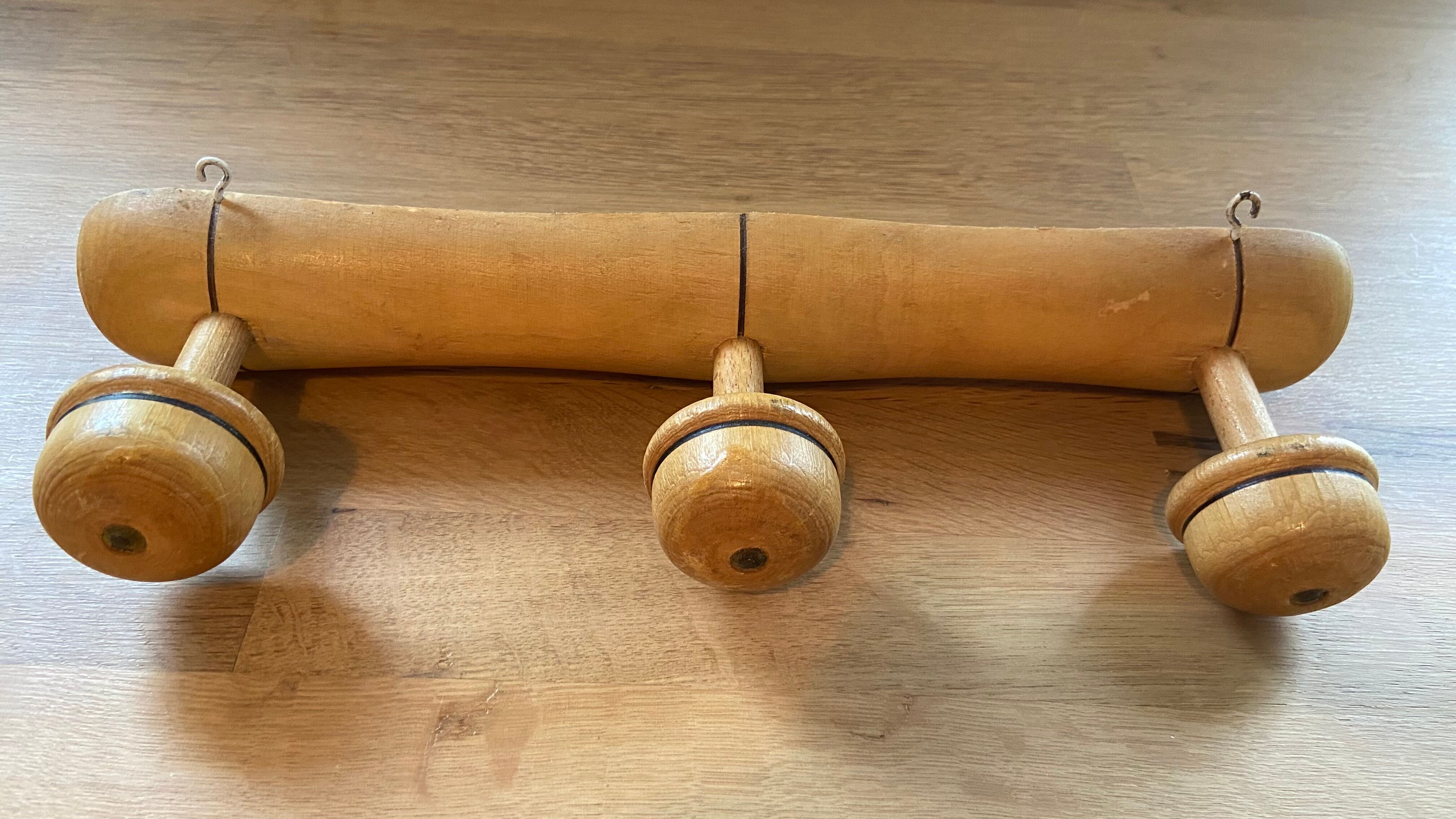 Pop-up Christmas 2022 -Coat rack 3 old wooden hooks