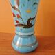 Blue opaline vase with floral decoration from the Napoléon III period.