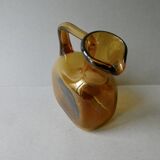1 blown glass pitcher and its cups, 60s-70s