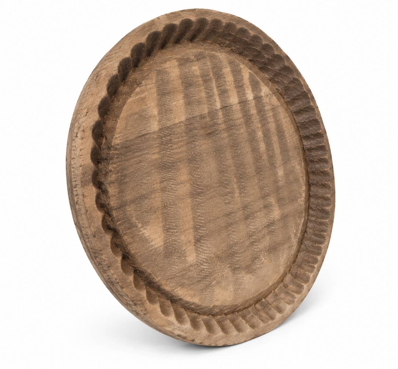 Ancient wooden plateau hand-carved