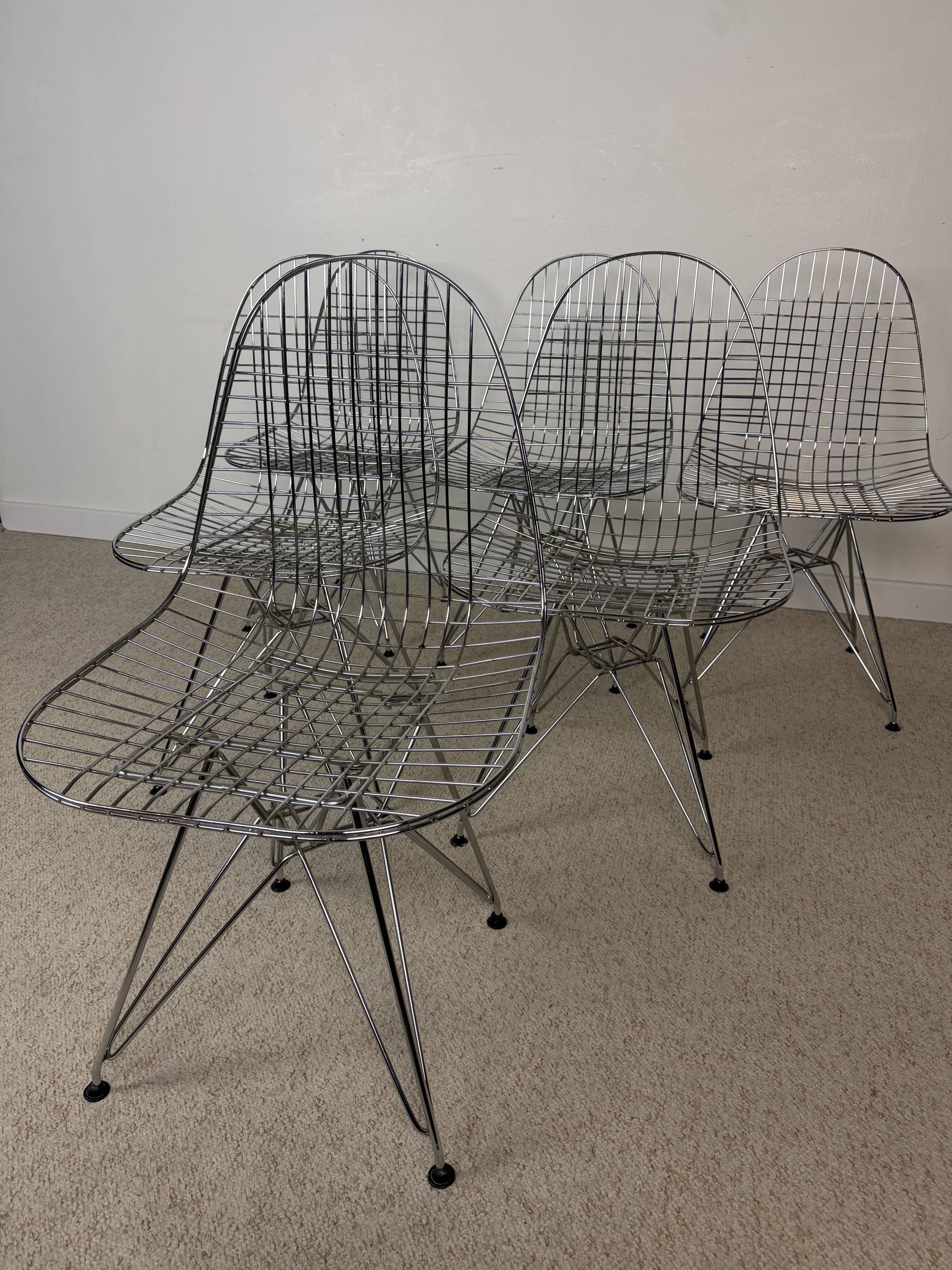 Vintage chrome wire chairs