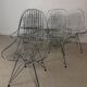 Vintage chrome wire chairs