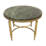 Round coffee table green marble neoclassical style - 60s