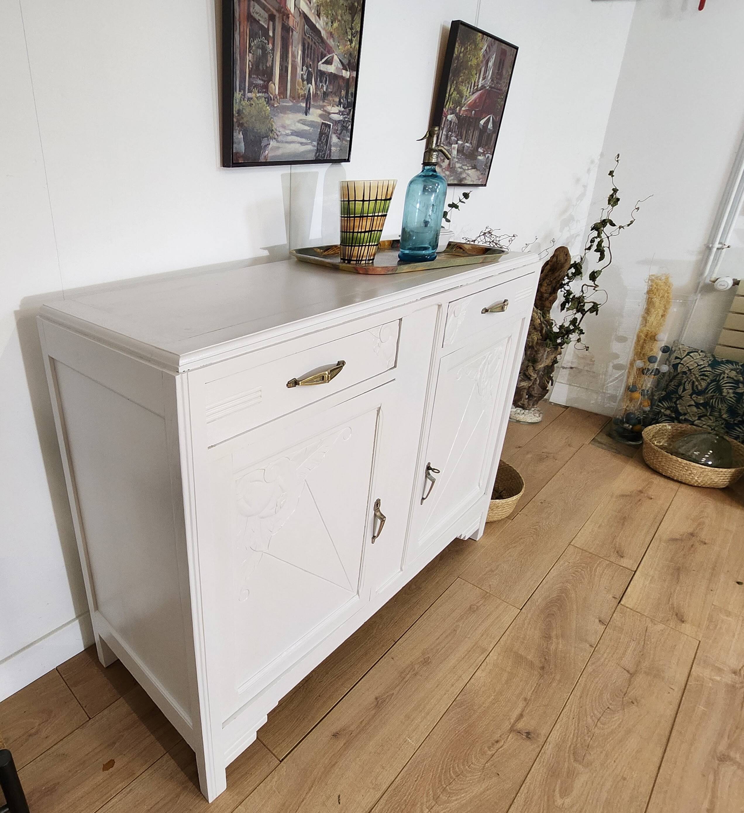 UNIQUE WHITE ART DECO SIDEBOARD