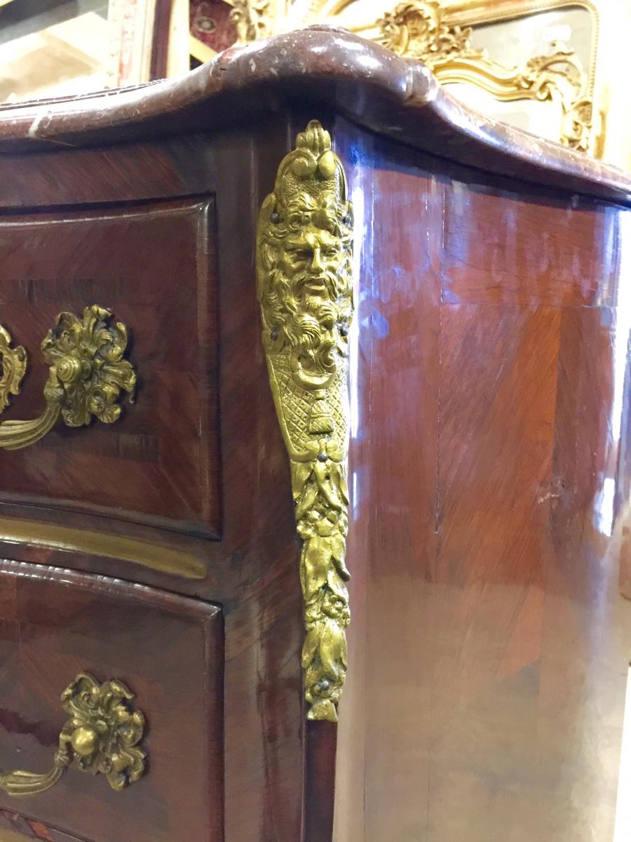 Commode en marqueterie de cubes d'époque Napoléon III