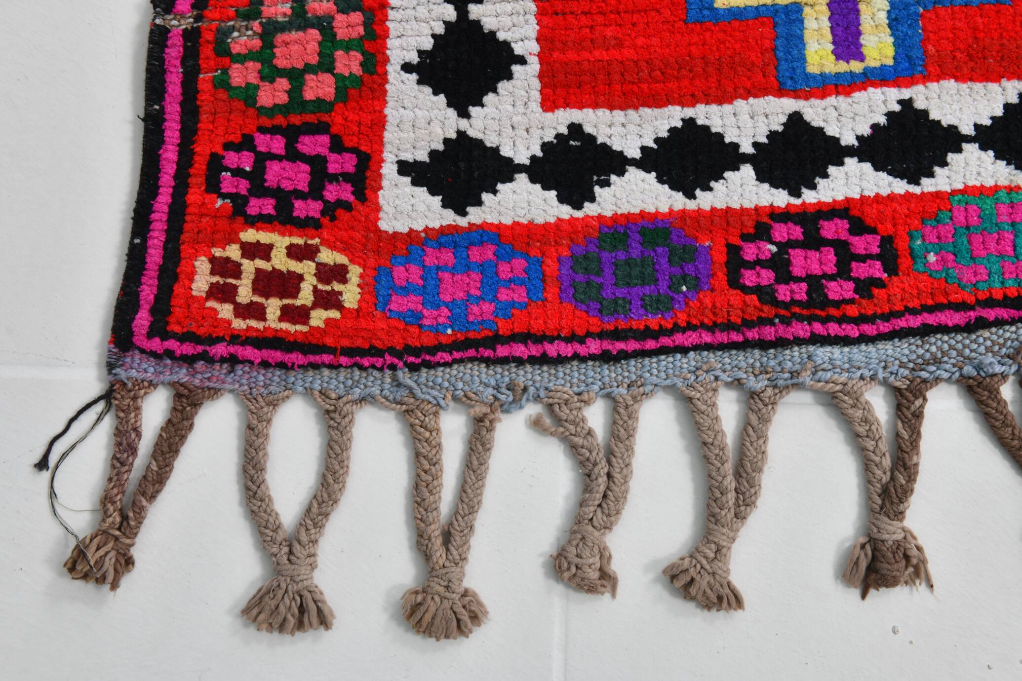 2x12 Colorful Geometric Vintage Runner Rug, 73x373Cm
