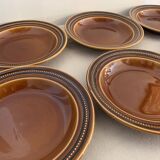 6 toulouse brown hollow plates made of St Amand earthenware