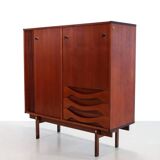 Buffet haut de design moderniste italien en teck et palissandre, 1960