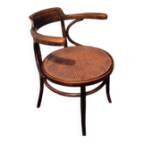 Fauteuil de bureau en bois massif courbé ancien vintage C.1900
