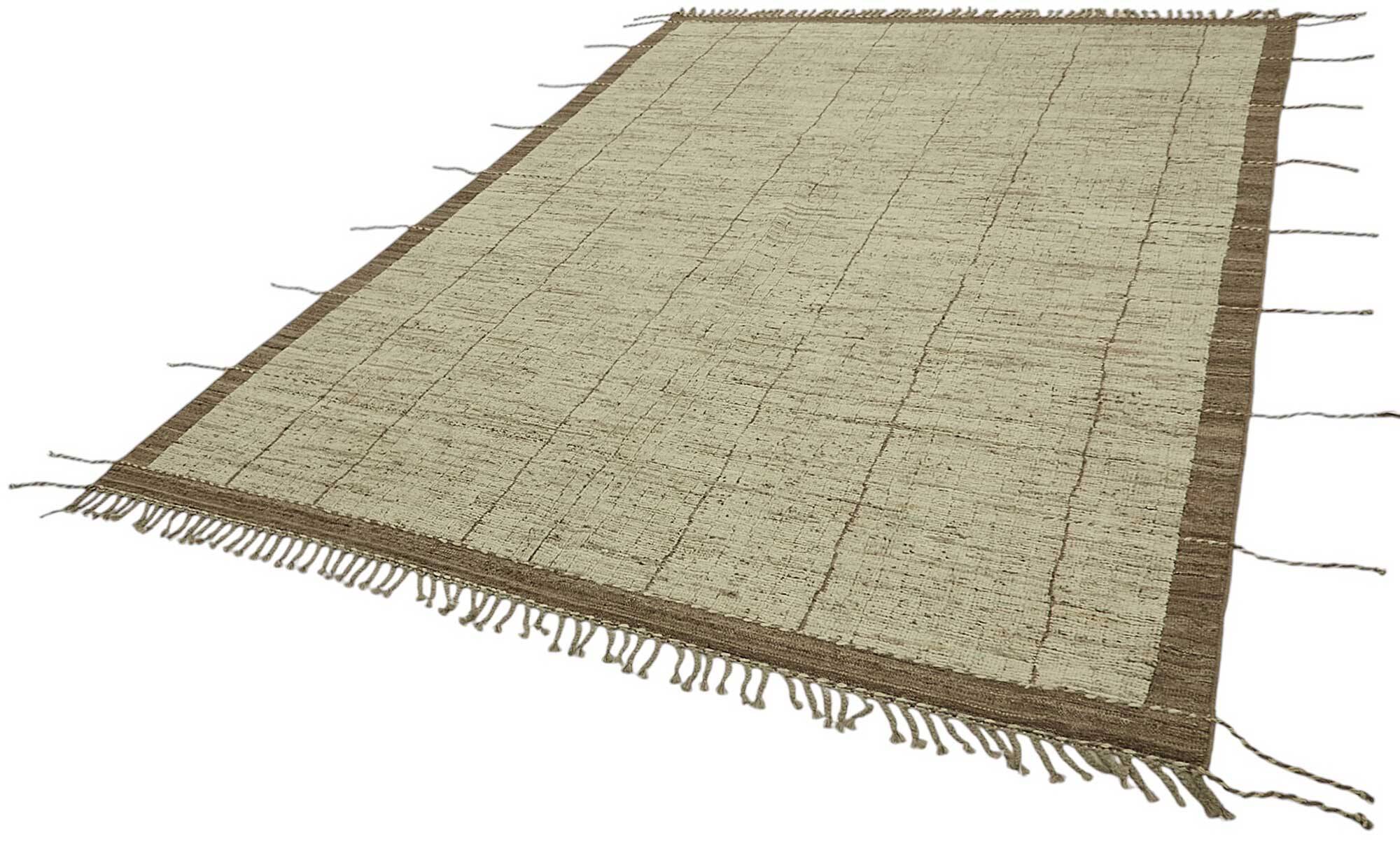 Handmade Turkish One of a Kind 216 cm x 308 cm Beige Wool Carpet