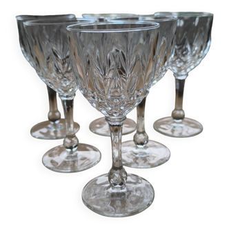 Set de 6 verres ciselé des années 60