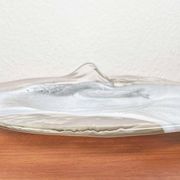 Vintage German glass plate or bowl by Hans Jürgen Richartz for Richartz Art Collection, Mathildenhütte, Solingen, Germany.