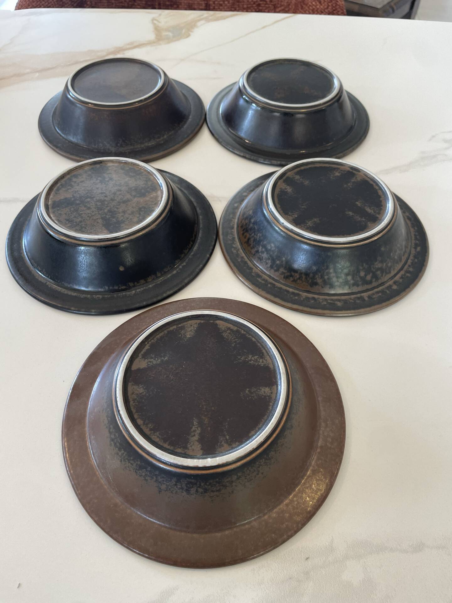 Russian bowls Arabia Finland, Ulla Procopé, starter plates, modern style.